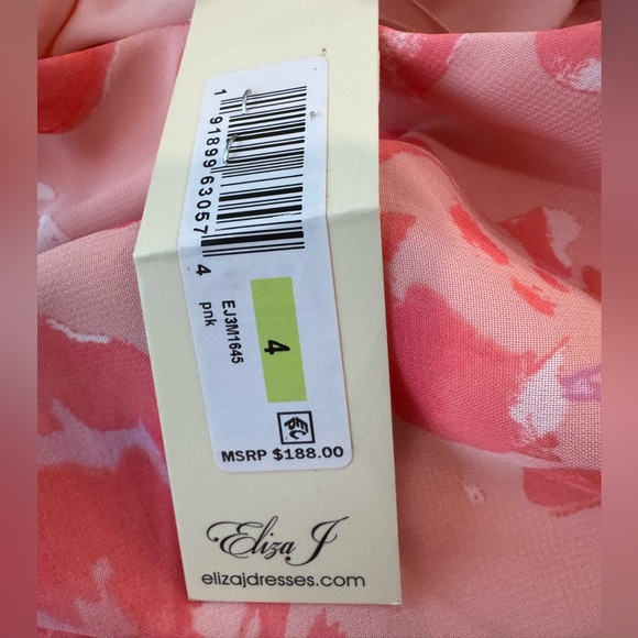 NWT Eliza J Floral Reverse Halter Dress Size 4 - Picture 7 of 7